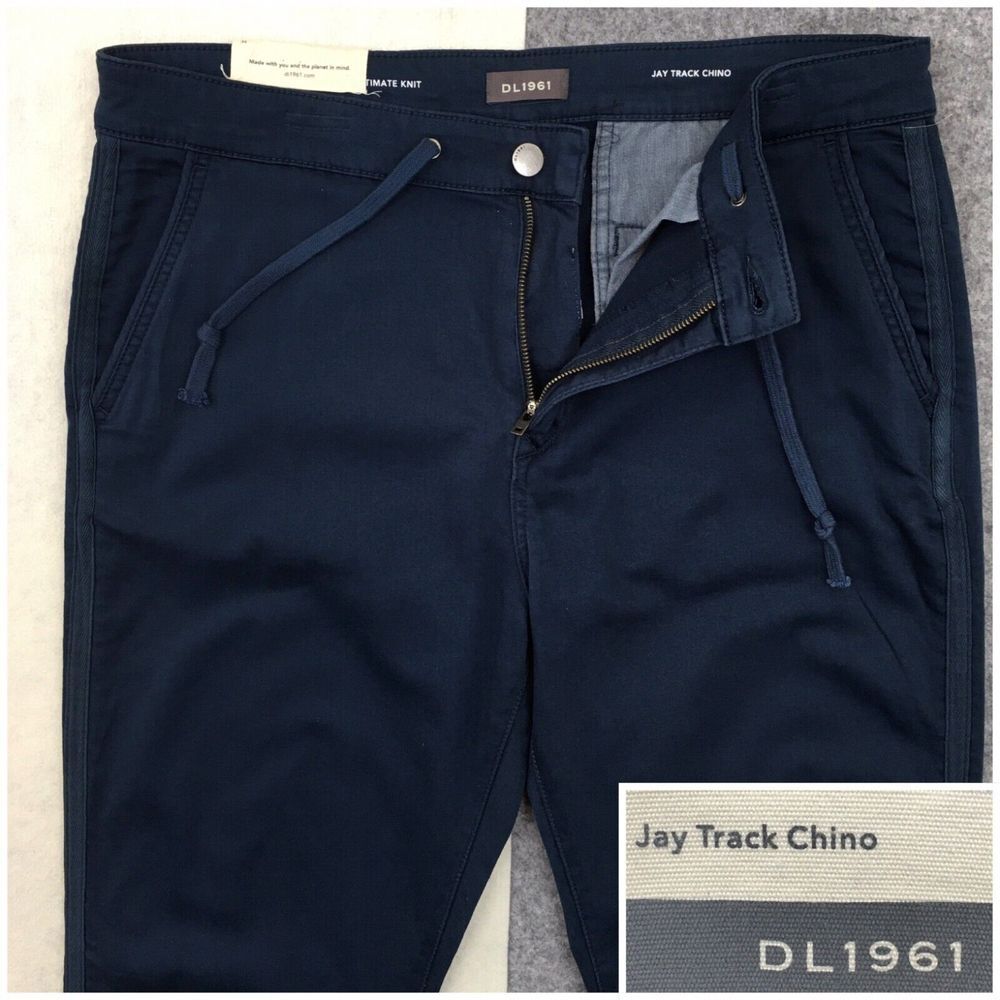 NEW! DL1961 Men's Jay Track Chino Pants Mens Size 34 Bridgeport Blue